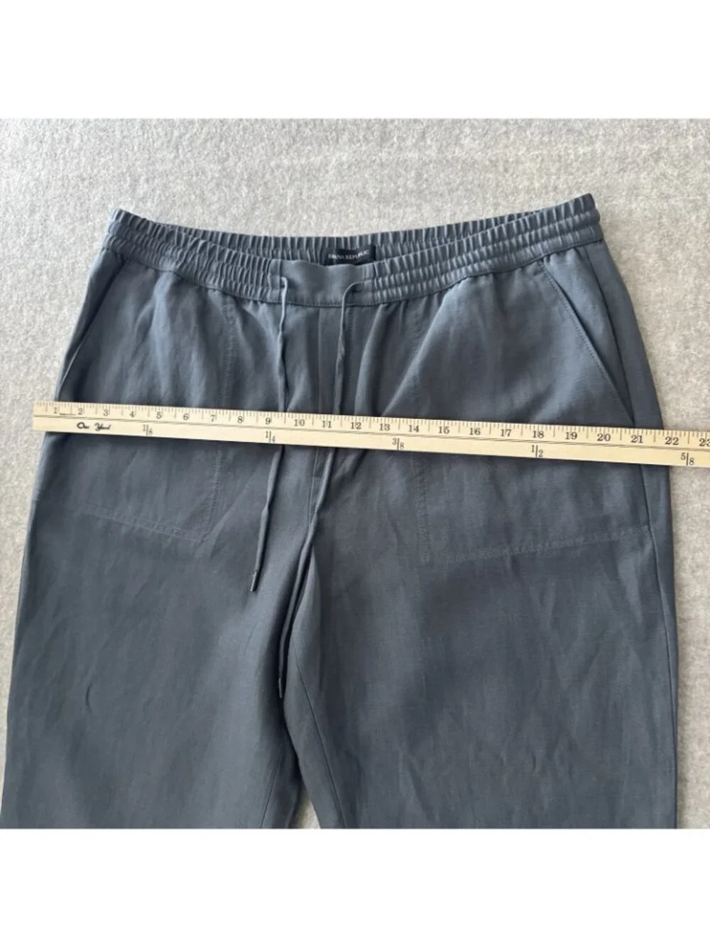 Banana Republic Tencel Linen Pants Womens Large Gray Slim Ankle Crop New